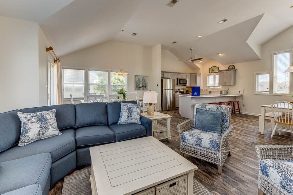 Top-Level Living Room with Deck Access