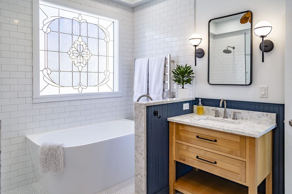 Full Bathroom—Highlighted by luxurious soaking tub where you can enjoy a delightful experience with provided bath salts and heated towels.