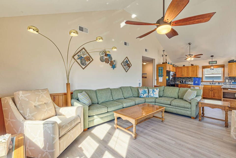 Top-Level Living Room with Deck Access