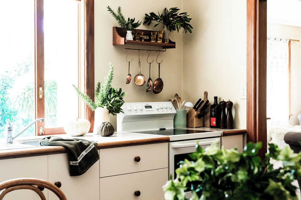 Slide open the kitchen windows and enjoy the garden views