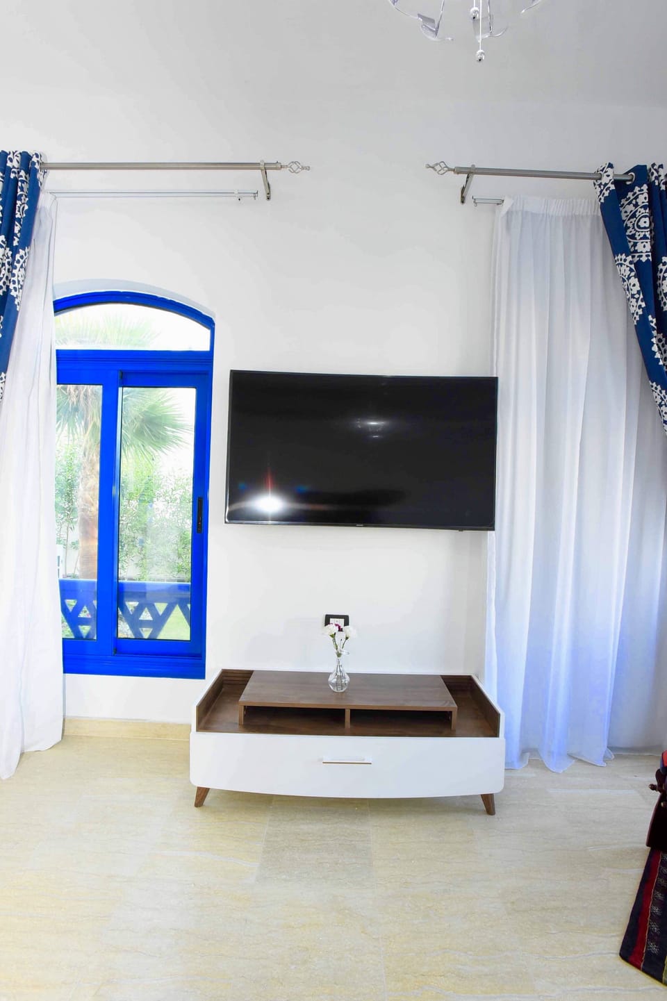 Large flat screen TV with dish  channels  
