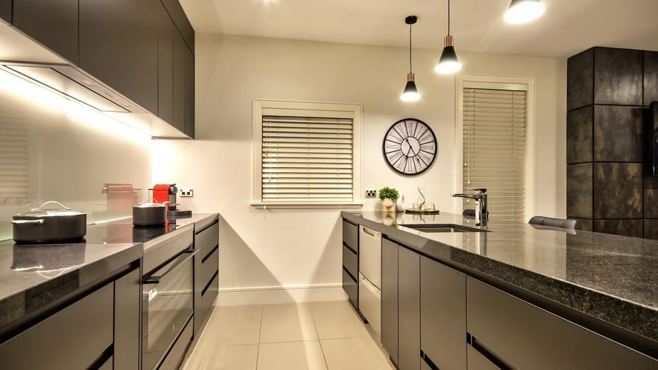 Designer kitchen with 900mm electric oven & induction cooktop, dishwasher & of course a Nespresso coffee machine for you coffee lovers