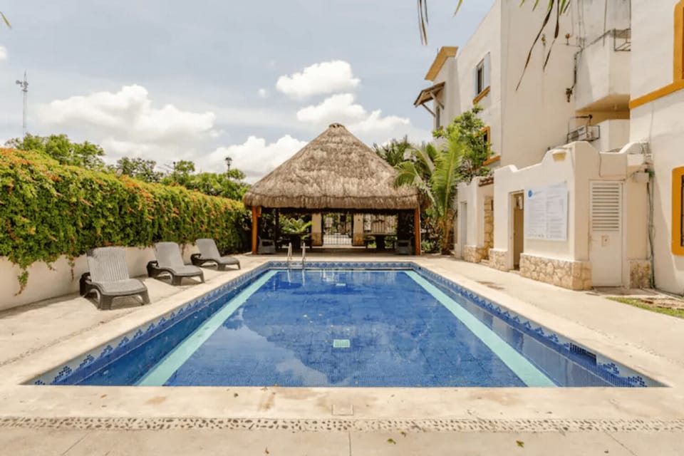 The apartment have a beautiful pool whit palapa which is a common area