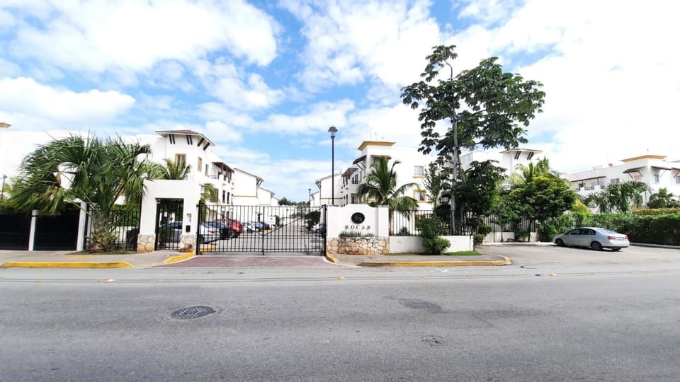 View of the entrance  of the apartment complex