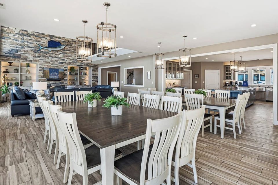 Mid-Level Dining Room with 2 Tables (seats 12 each)