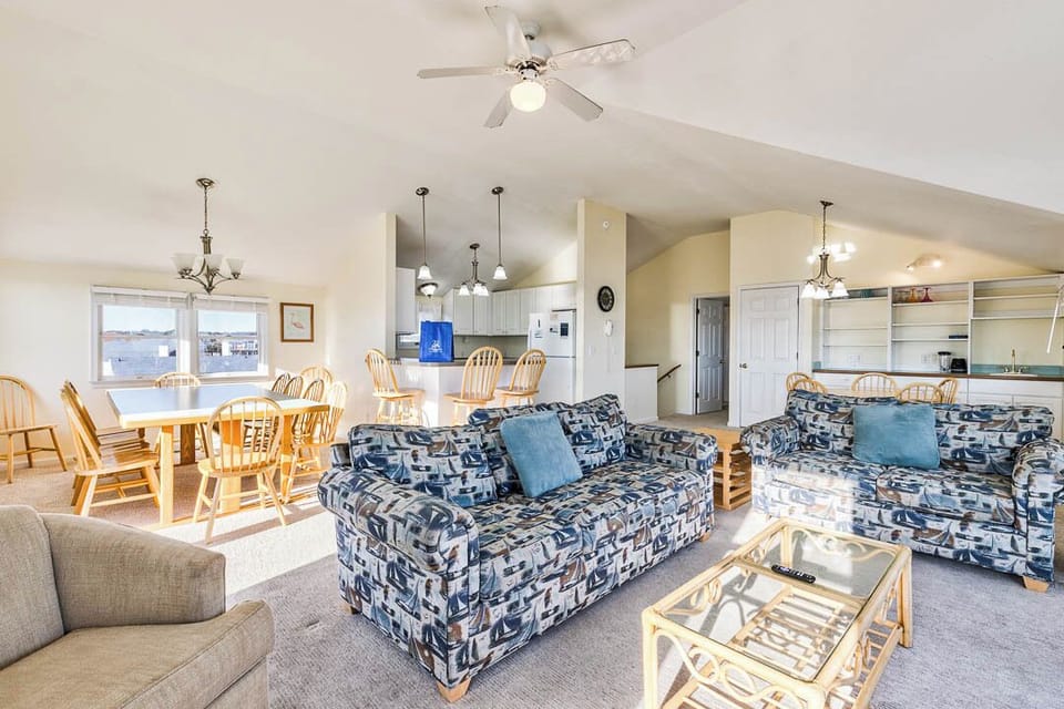 Top-Level Living Room with Deck Access