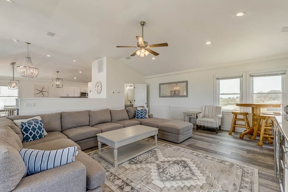 Top-Level Living Room with Deck Access