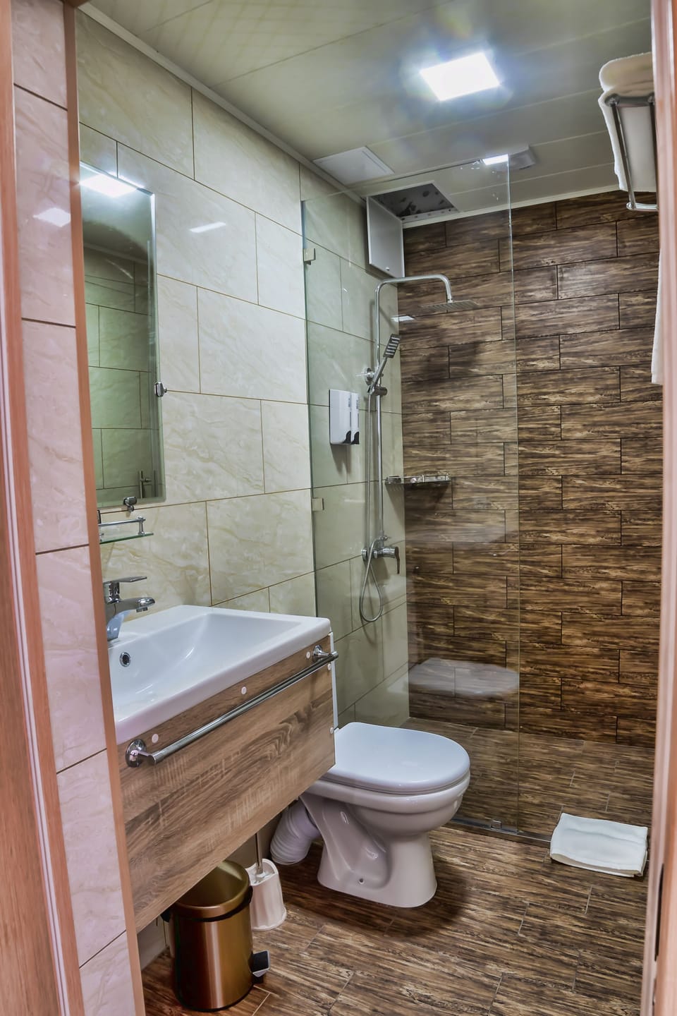 Shower, free toiletries, hair dryer, bathrobes