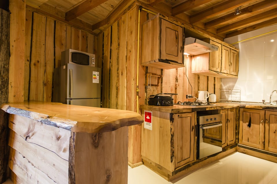 Full-size fridge, microwave, oven, stovetop