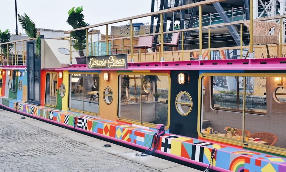 Paddington central has loads of restaurants including floating boats
