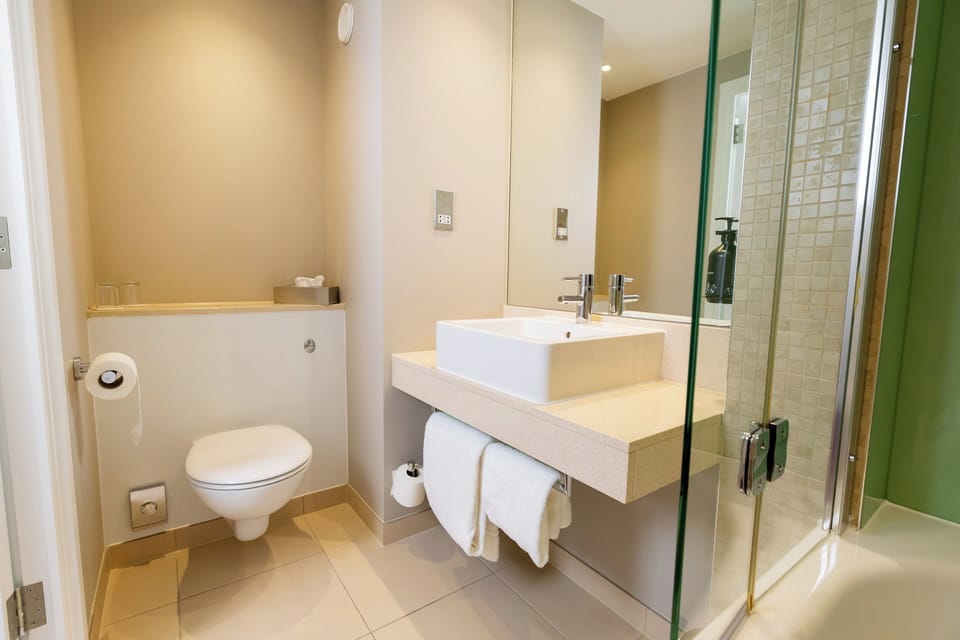 Free toiletries, hair dryer, towels