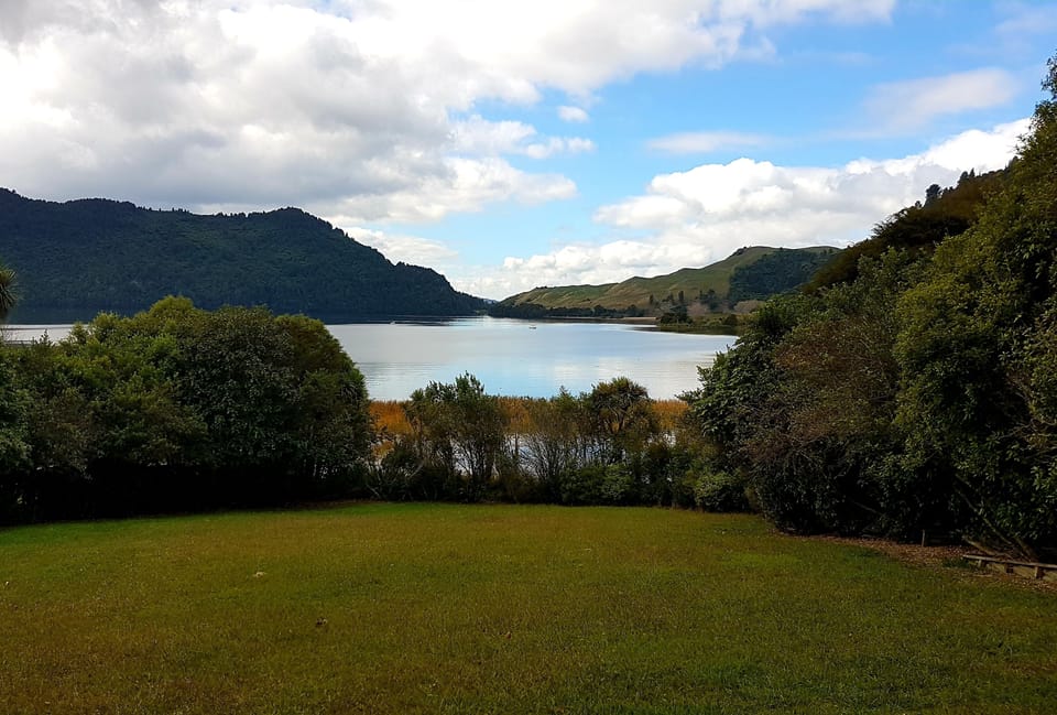 View from the start of the Okareka walkway. Not a view from the apartment.