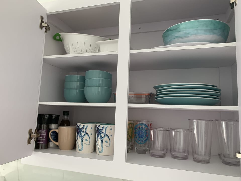Fully stocked cabinets