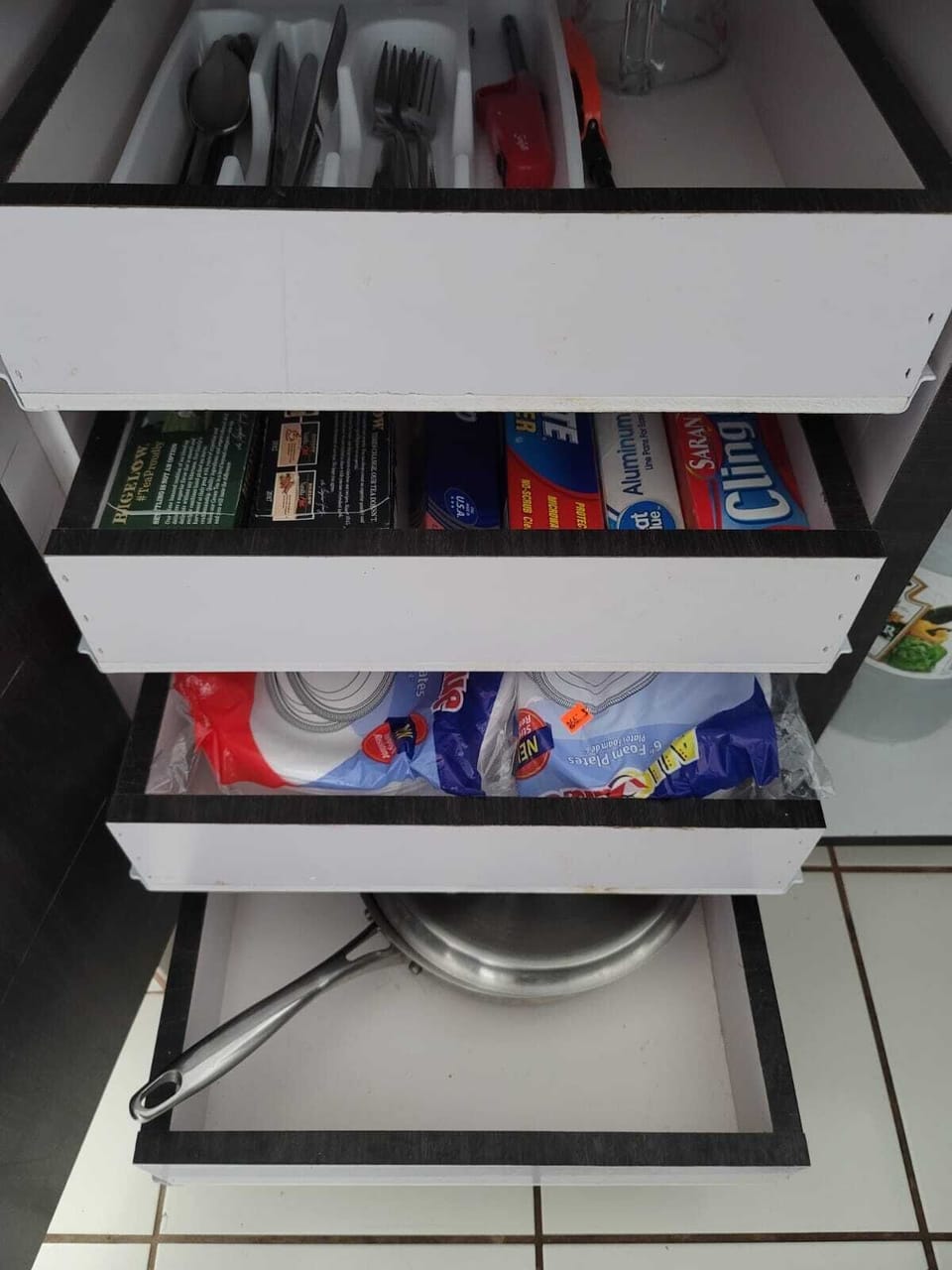 Kitchen drawers and content