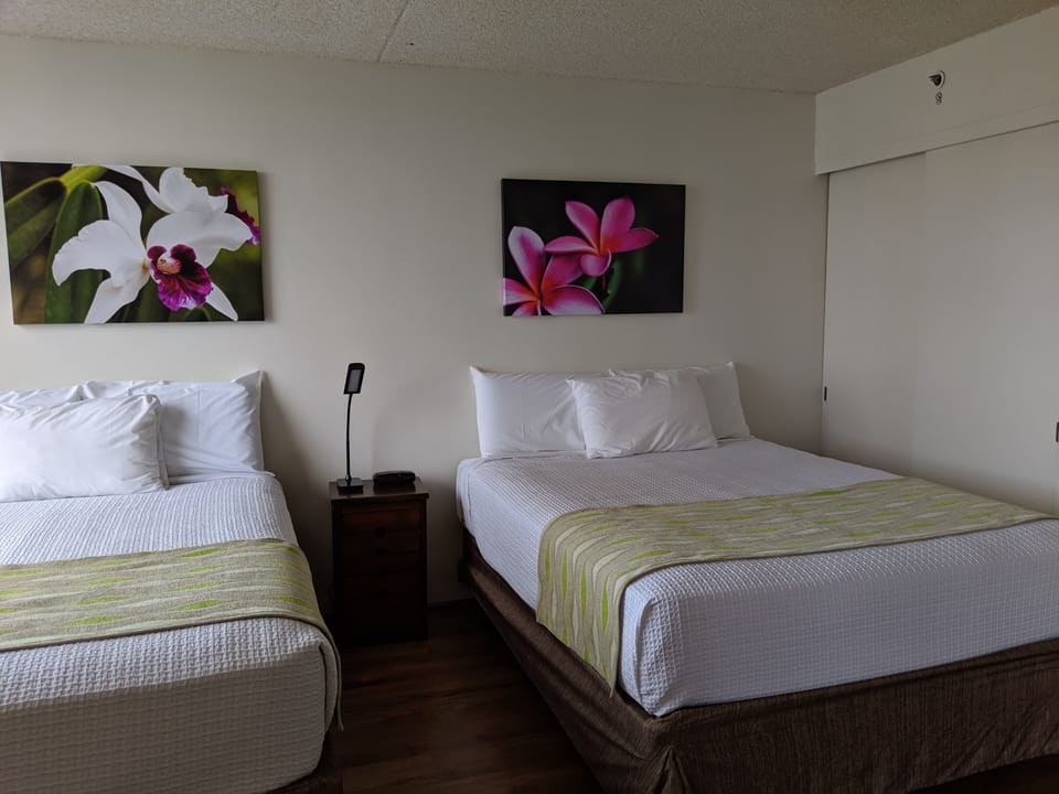 Queen size beds in bedroom