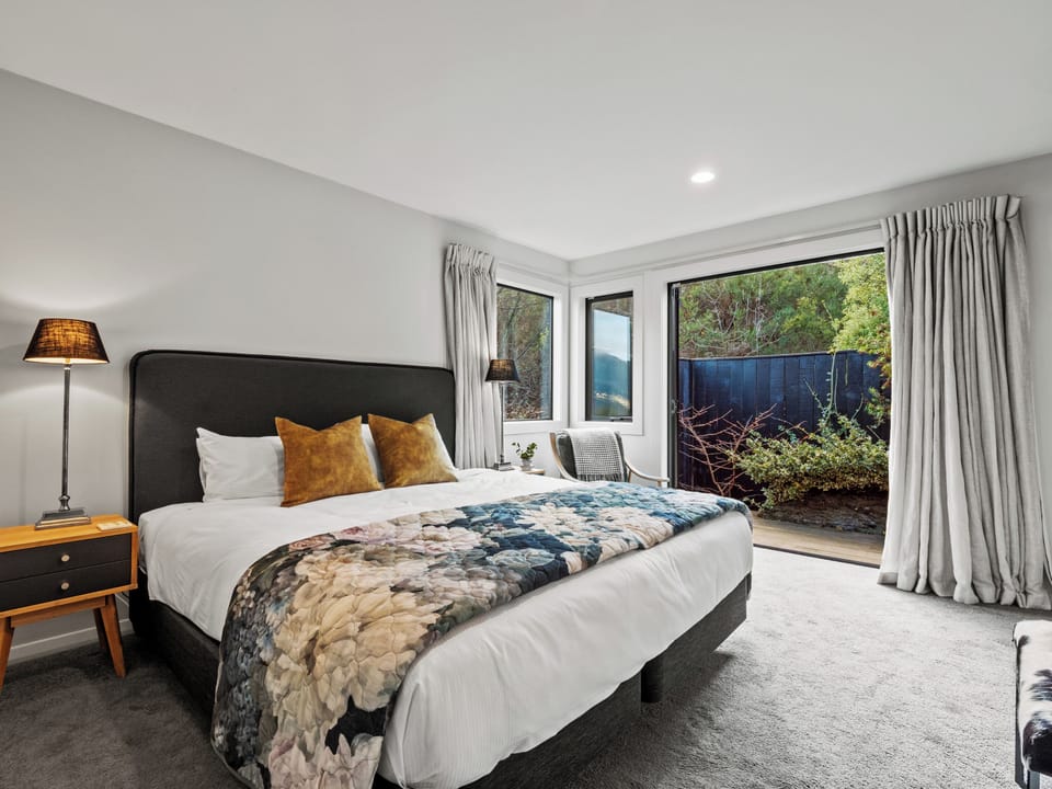 Bedroom 4 opens to the courtyard. Super king bed that can be split to singles.