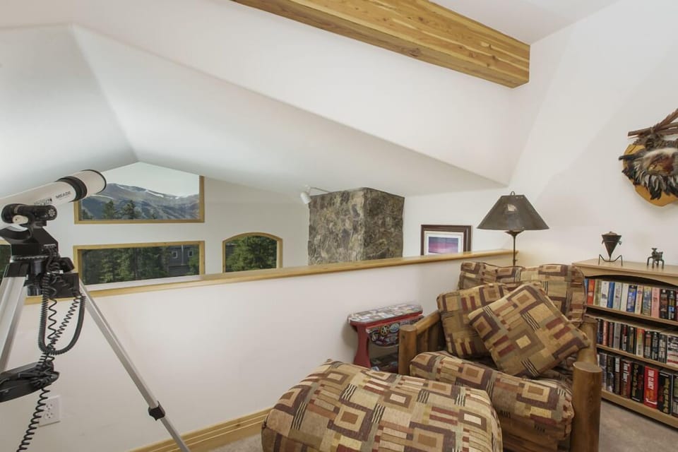View of the reading nook located at the top of the stairs.