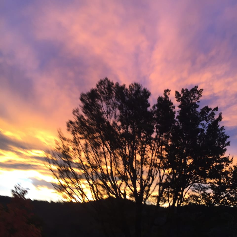 Sunset from the verandah on the last day of April 2021