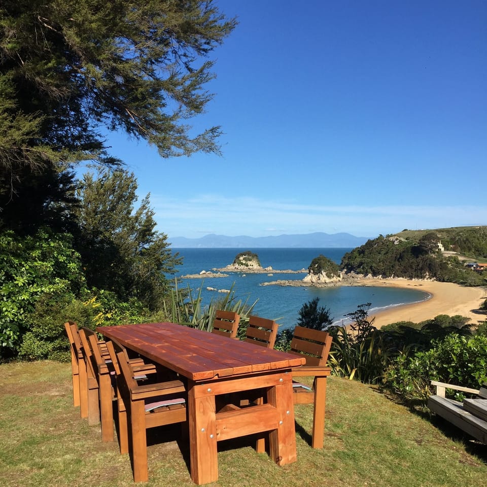 Dine outdoors on a table made locally by TheBareWood Company