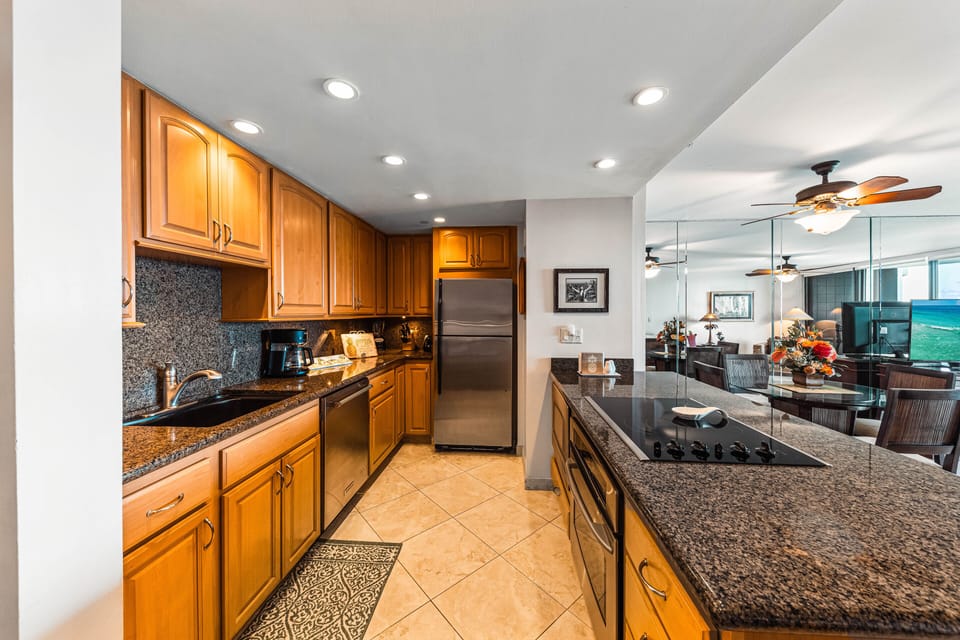 Large kitchen with ample cupboard space