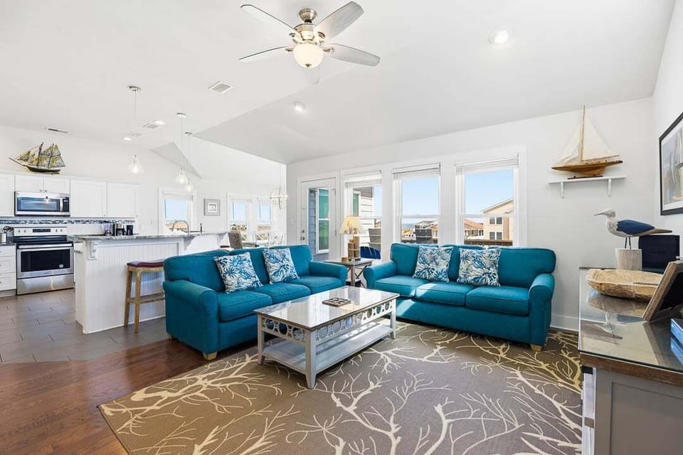 Top-Level Living Room with Deck Access