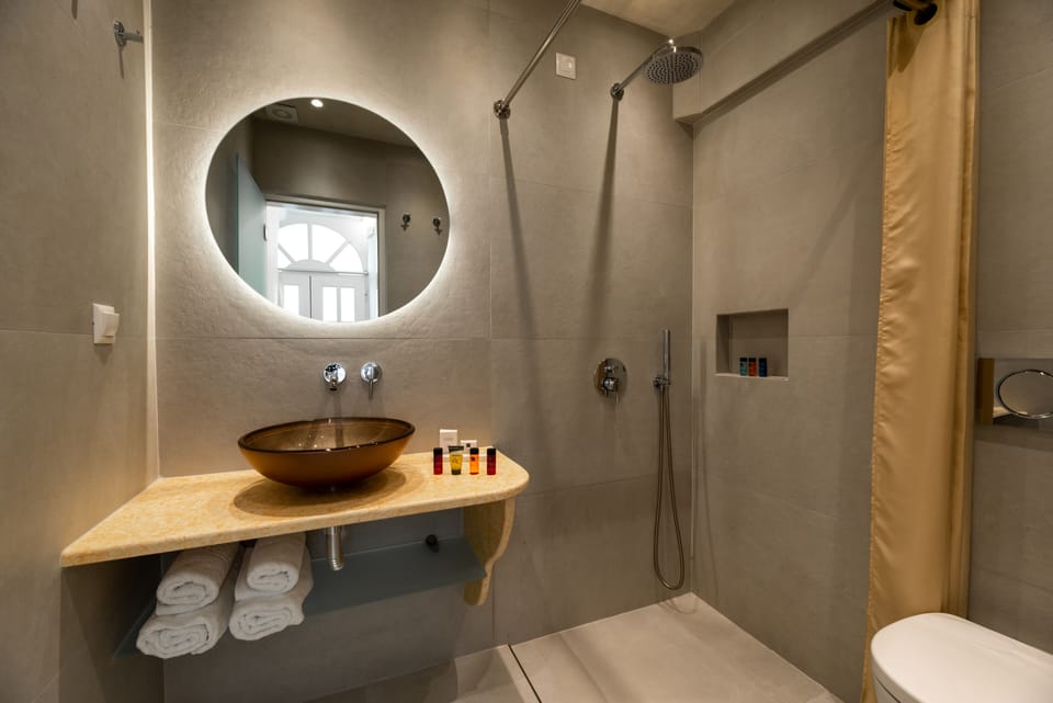 Double Room | Bathroom | Shower, hair dryer, towels