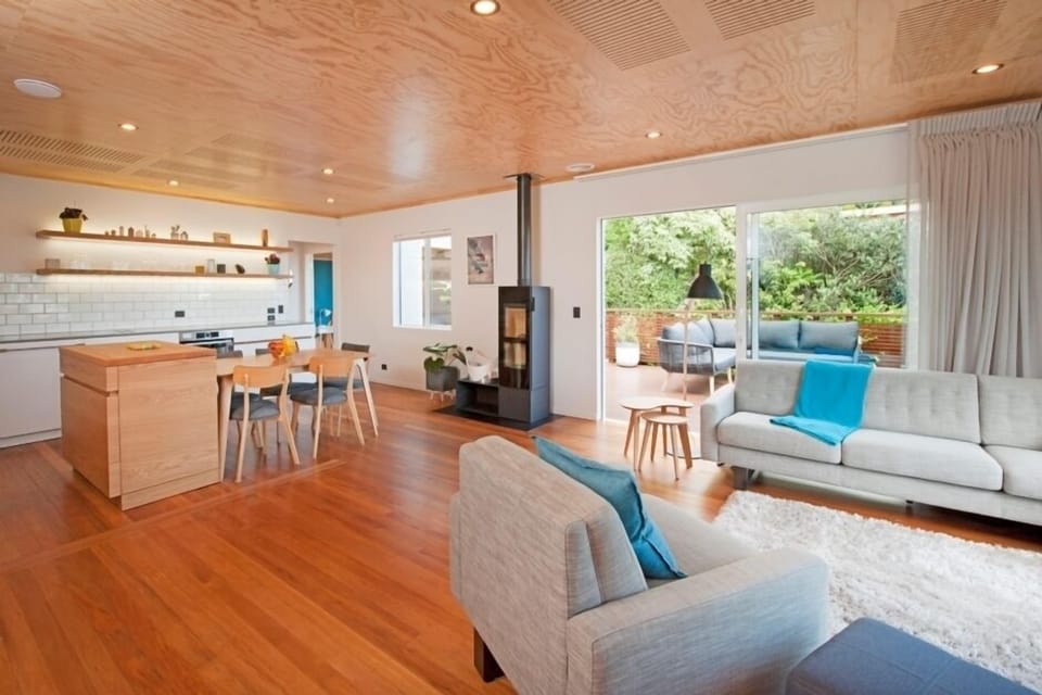 Open Kitchen, Dining and Living areas