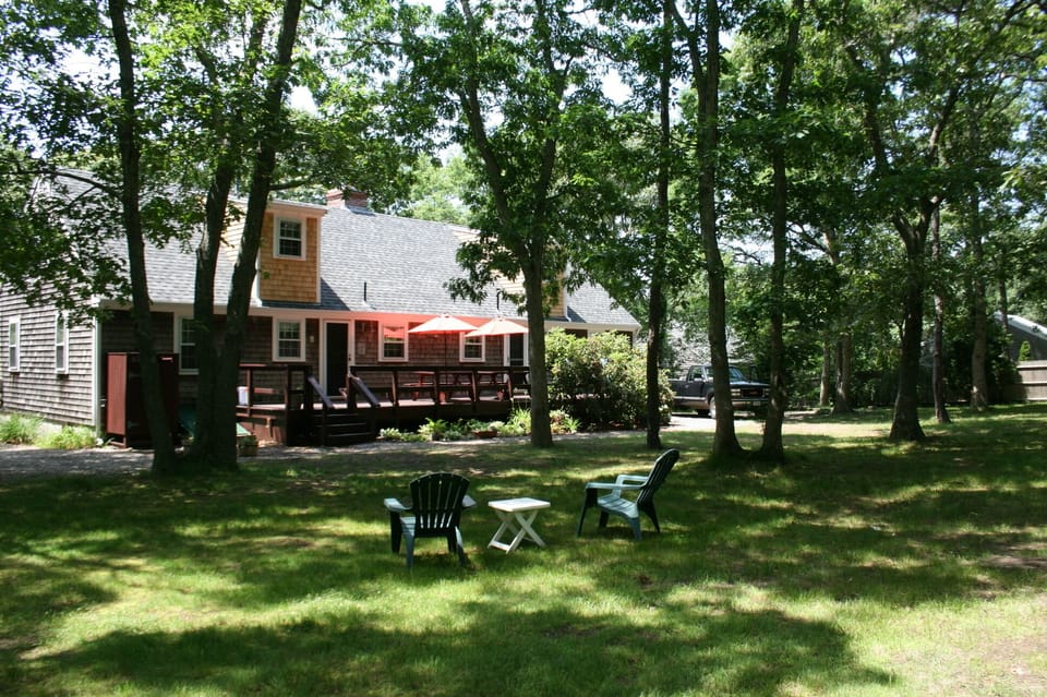 View of backyard and deck,2 driveways
