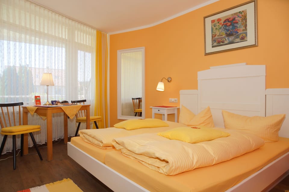 Desk, free WiFi, bed sheets