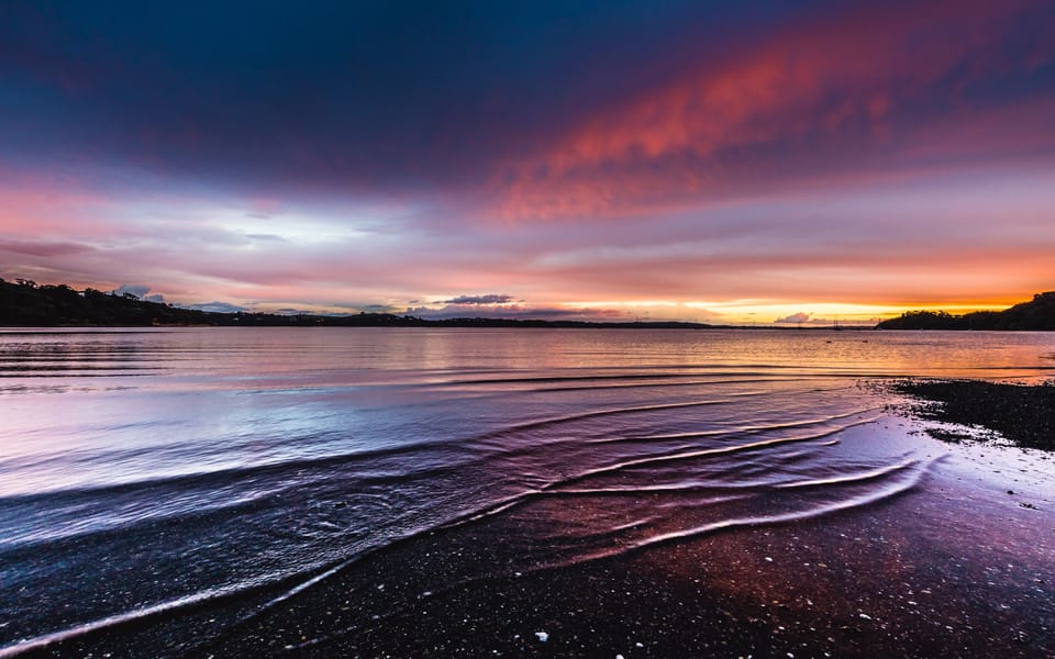 Nearby Blackpool beach at sunset. 