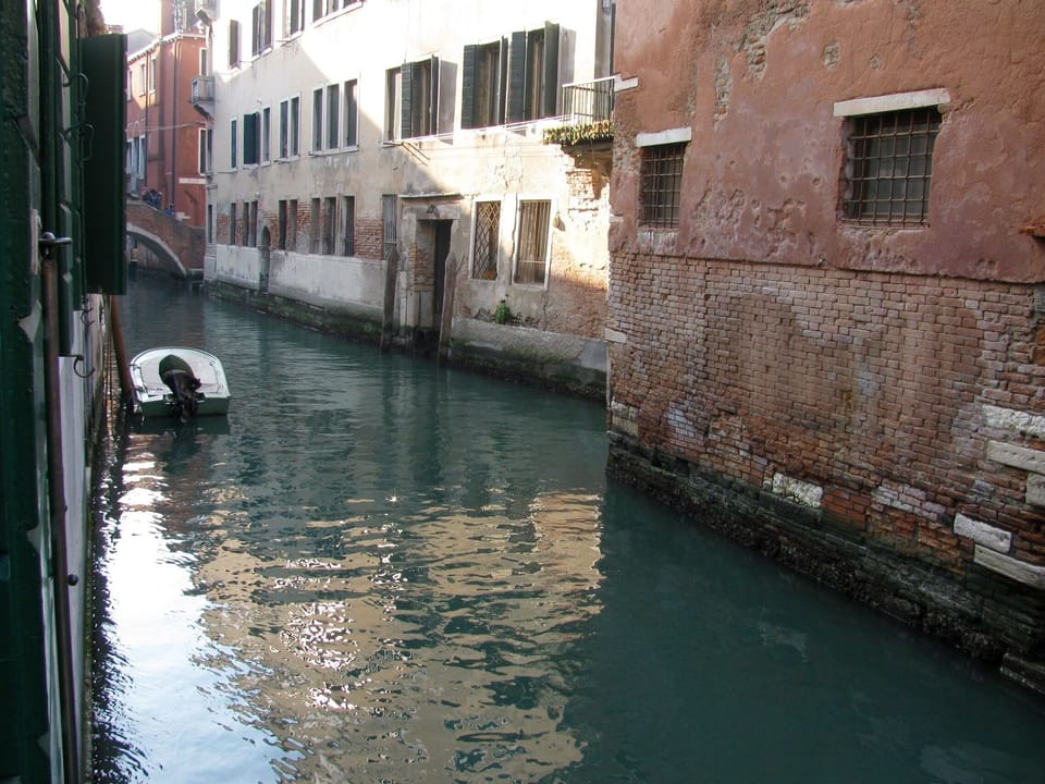 view of the canal from the living room window