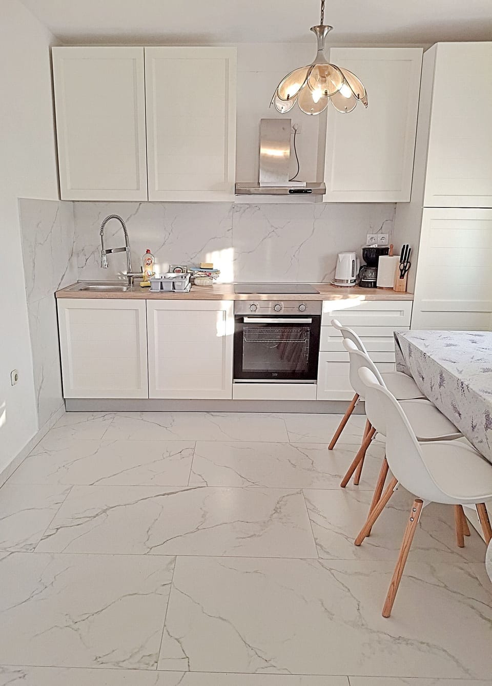 Apartment (A1) | Private kitchen | Fridge, microwave, oven, stovetop