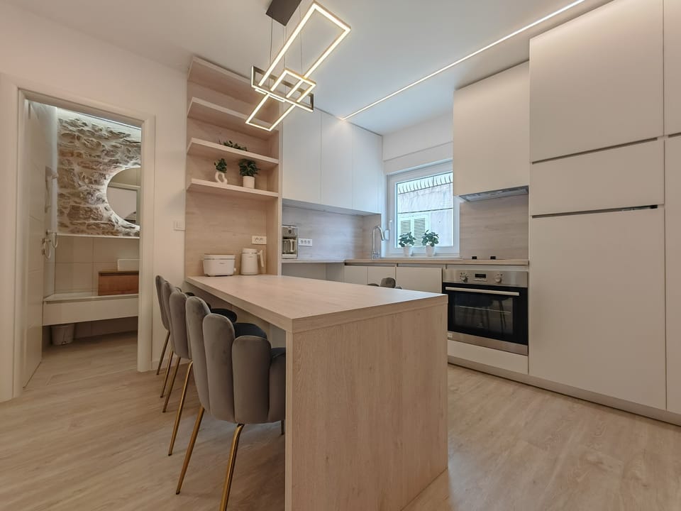 Apartment (A1) | Private kitchen | Fridge, oven, stovetop, dishwasher