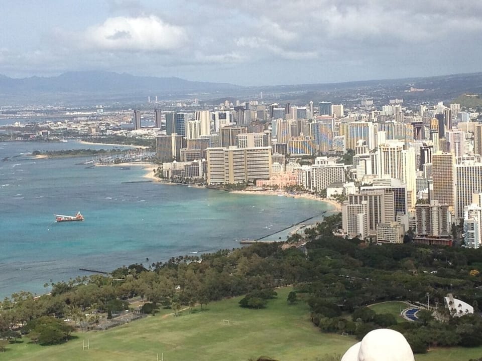 View from Top of Diamond Head Crater - only a 3 mile walk from apartment.