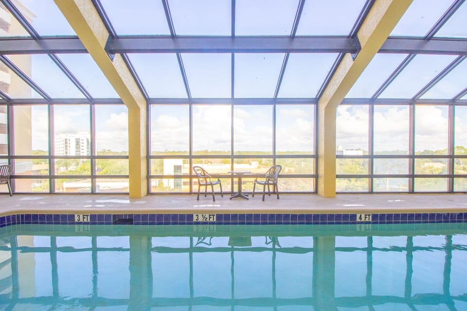 View from the seventh floor indoor pool.