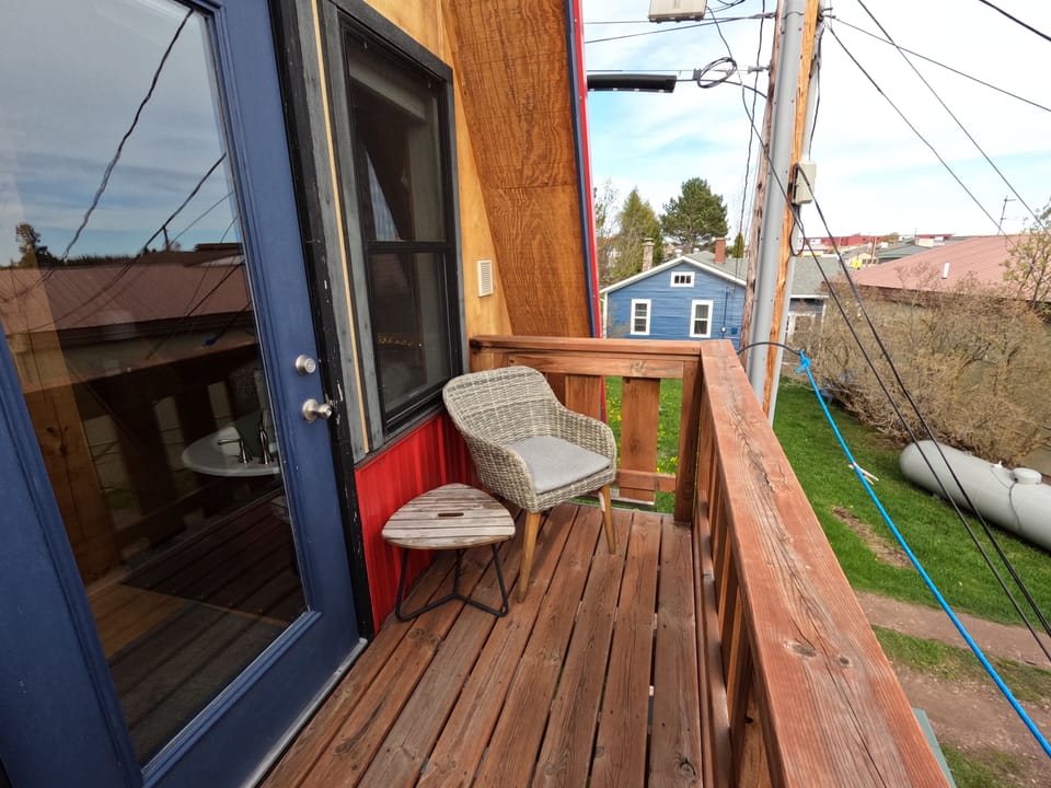 Balcony to enjoy happy hour with views of harbor
