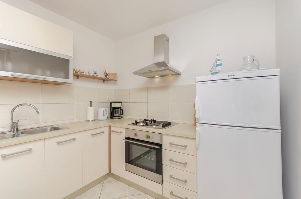 Apartment (A1) | Private kitchen | Fridge, oven, stovetop, dishwasher