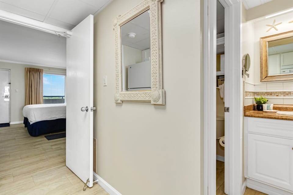 Step into your own private oasis within our full bathroom