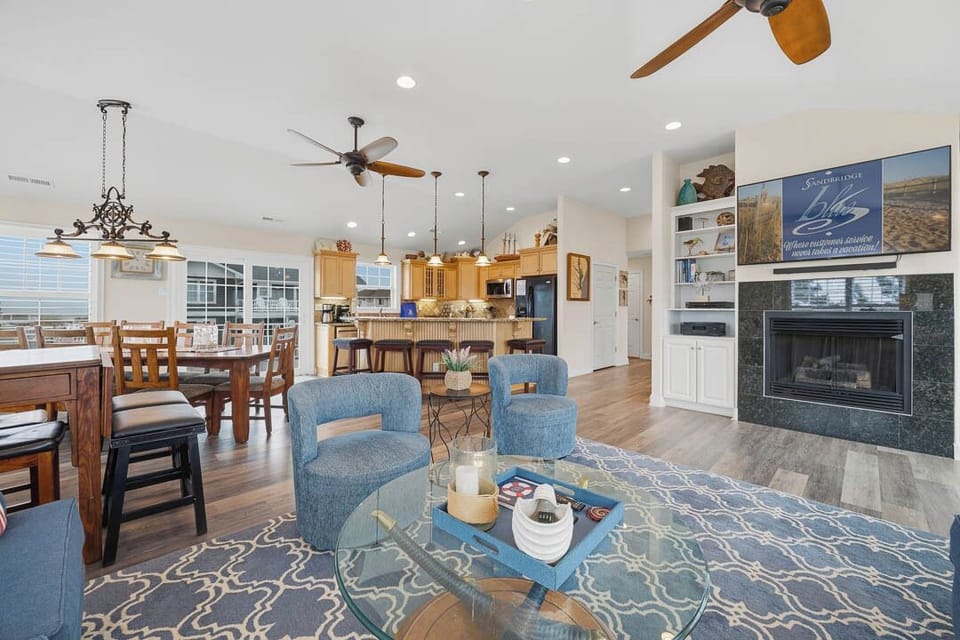 Top-Level Living Room with Deck Access