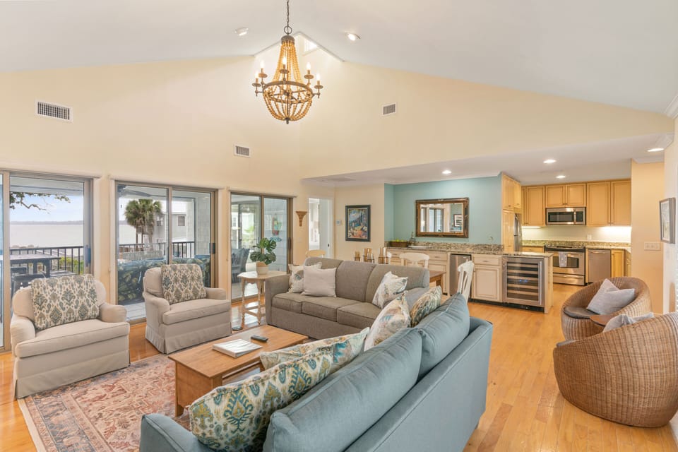 Ocean from family room through Screened in porch