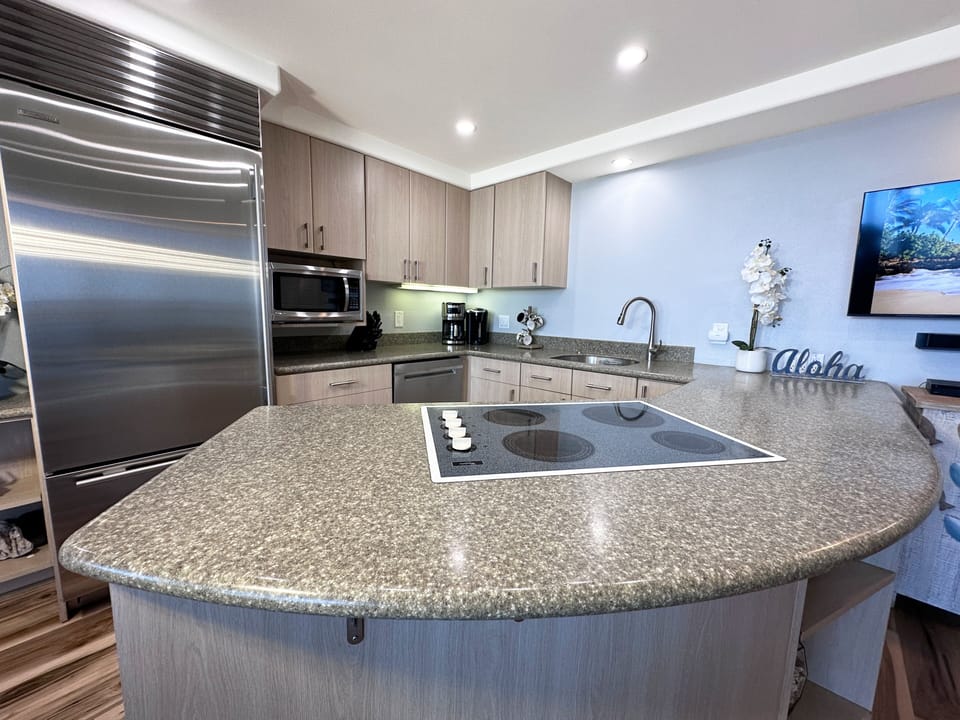 Fully stocked kitchen with everything you have at home