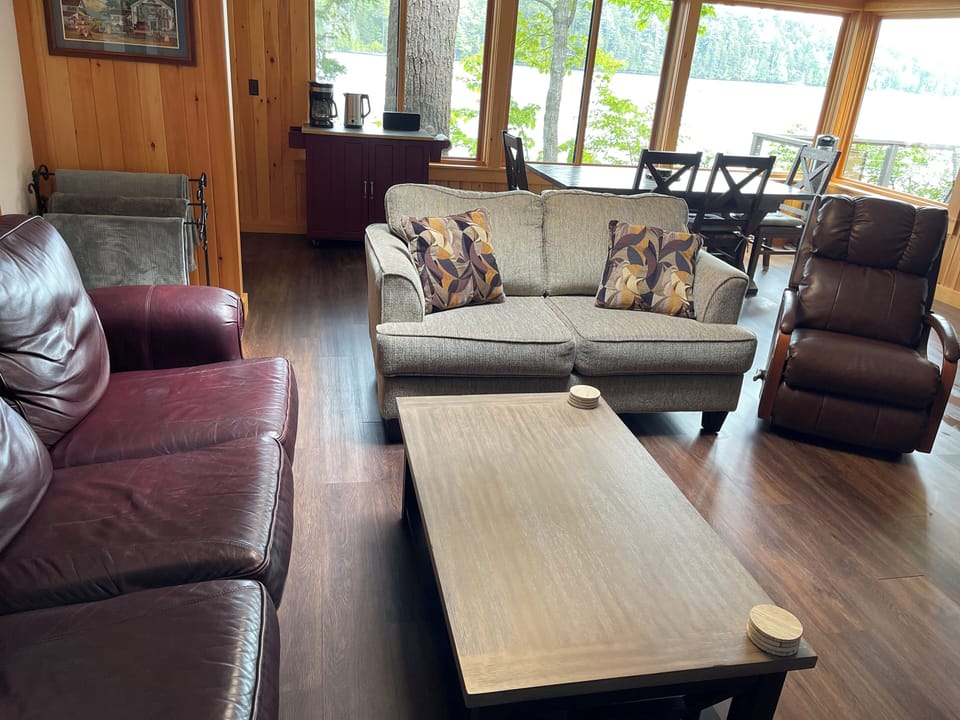 Living room area looking out toward lake