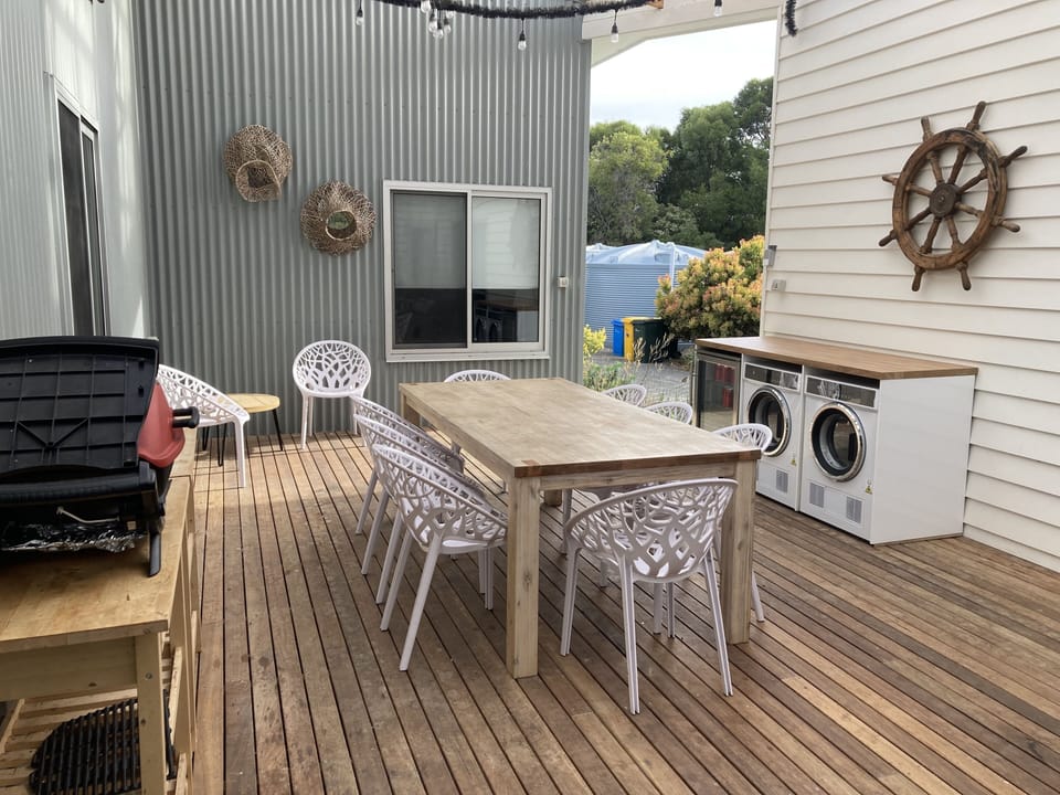 White Shells covered BBQ deck