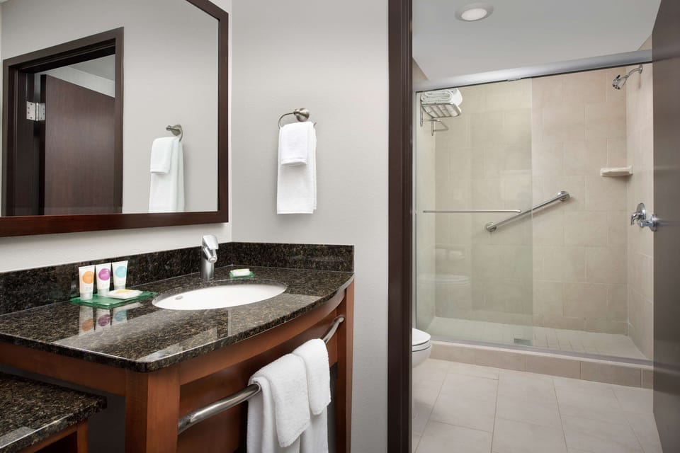 Free toiletries, hair dryer, towels