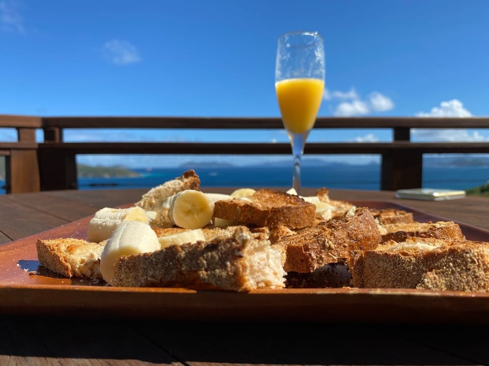 Enjoy a peaceful breakfast at the outdoor dining table. 