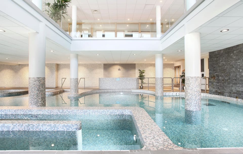 The spa, a minute away, offers a unique indoor pool.