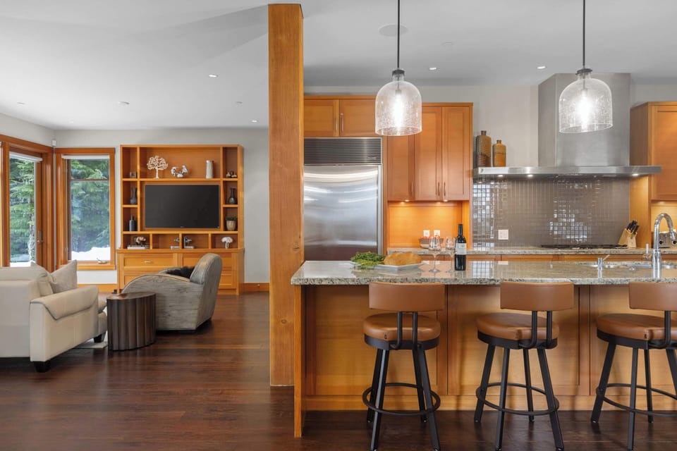 - Kitchen opens to the family lounge