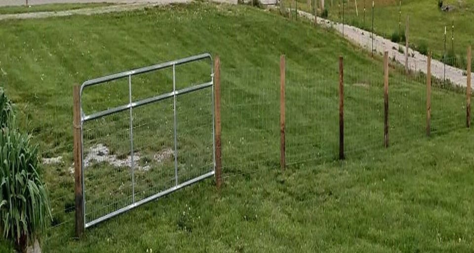 Fenced section from side of home to farm fence section added April 2022