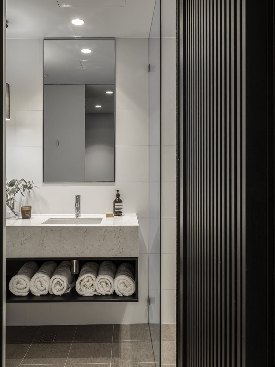 Shower, eco-friendly toiletries, hair dryer, towels