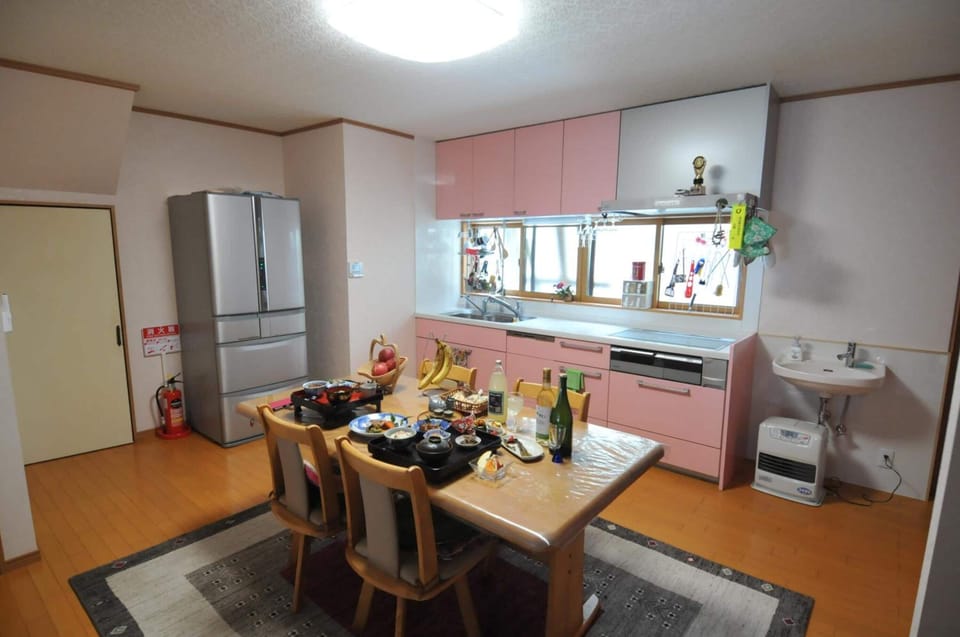 Shared fridge, microwave, electric kettle, highchair
